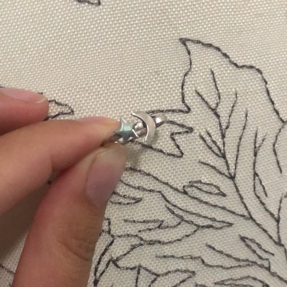 Moon and stars genuine silver ring - Picture 2 of 4